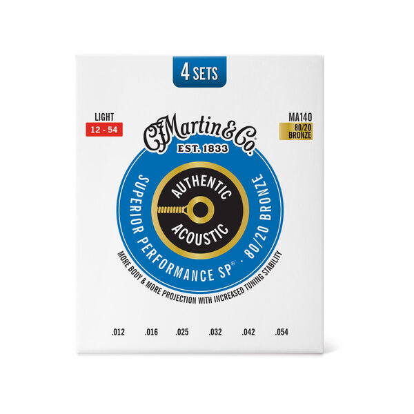 Authentic Acoustic SP&reg; Guitar Strings 80/20 Bronze 4 Pack image number 0